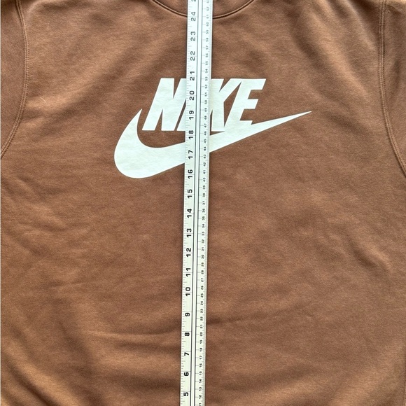 Nike Club Fleece Sweatshirt Brown Cacao Wow Logo Pullover Men’s Large (Tagged M) - Picture 6 of 9